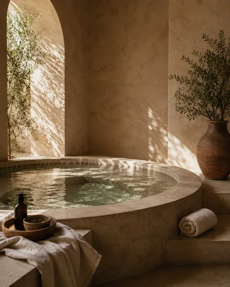Experiencia de bienestar en una piscina de spa
