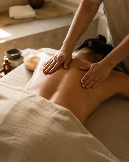Masaje relajante en una cabina de spa